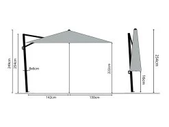 Madison Saint-Tropez Parasol -Buitentuin madison saint tropez parasol grijs 8 ecommerce 8674 1