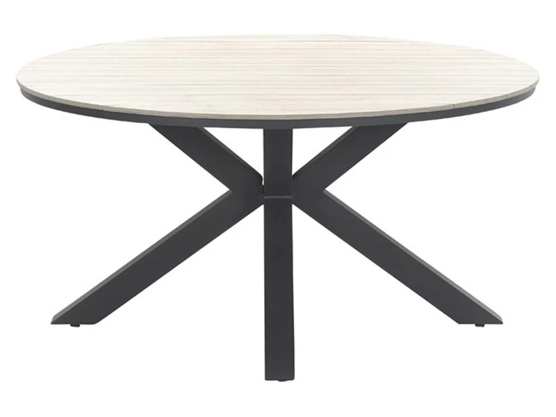Outdoor Feelings Edson Carbon Black Light Teak Ø 148 Cm Tuintafel 6 Outdoor Feelings Edson Carbon Black Light Teak Ø 148 Cm Tuintafel - Afbeelding 4